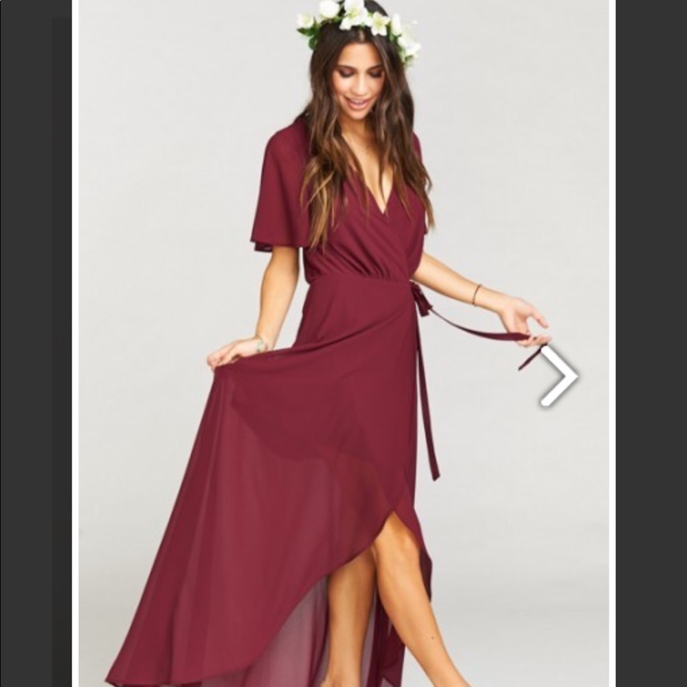 Show Me Your Mumu Merlot Sophia Wrap Dress